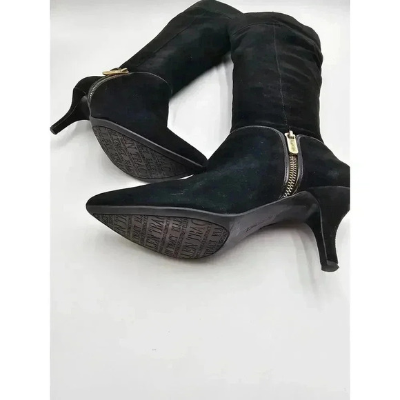 Ellen Tracy Women's Size 9.5 Black Zip Up Suede Heeled Boots - Picture 3 of 12